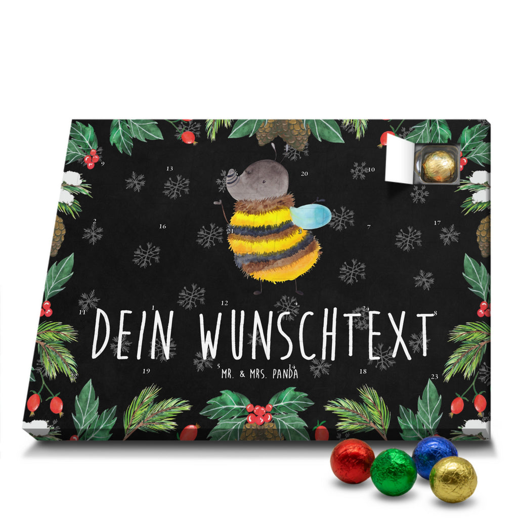 Personalisierter Schoko Adventskalender Hummel flauschig Personalisierter Adventskalender, Adventskalender mit Namen, Tiermotive, Gute Laune, lustige Sprüche, Tiere, Hummel, Flauschig, Biene, Blume, Natur