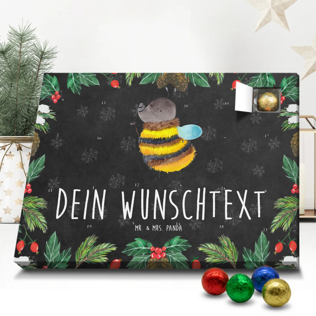 Personalisierter Schoko Adventskalender Hummel flauschig Personalisierter Adventskalender, Adventskalender mit Namen, Tiermotive, Gute Laune, lustige Sprüche, Tiere, Hummel, Flauschig, Biene, Blume, Natur