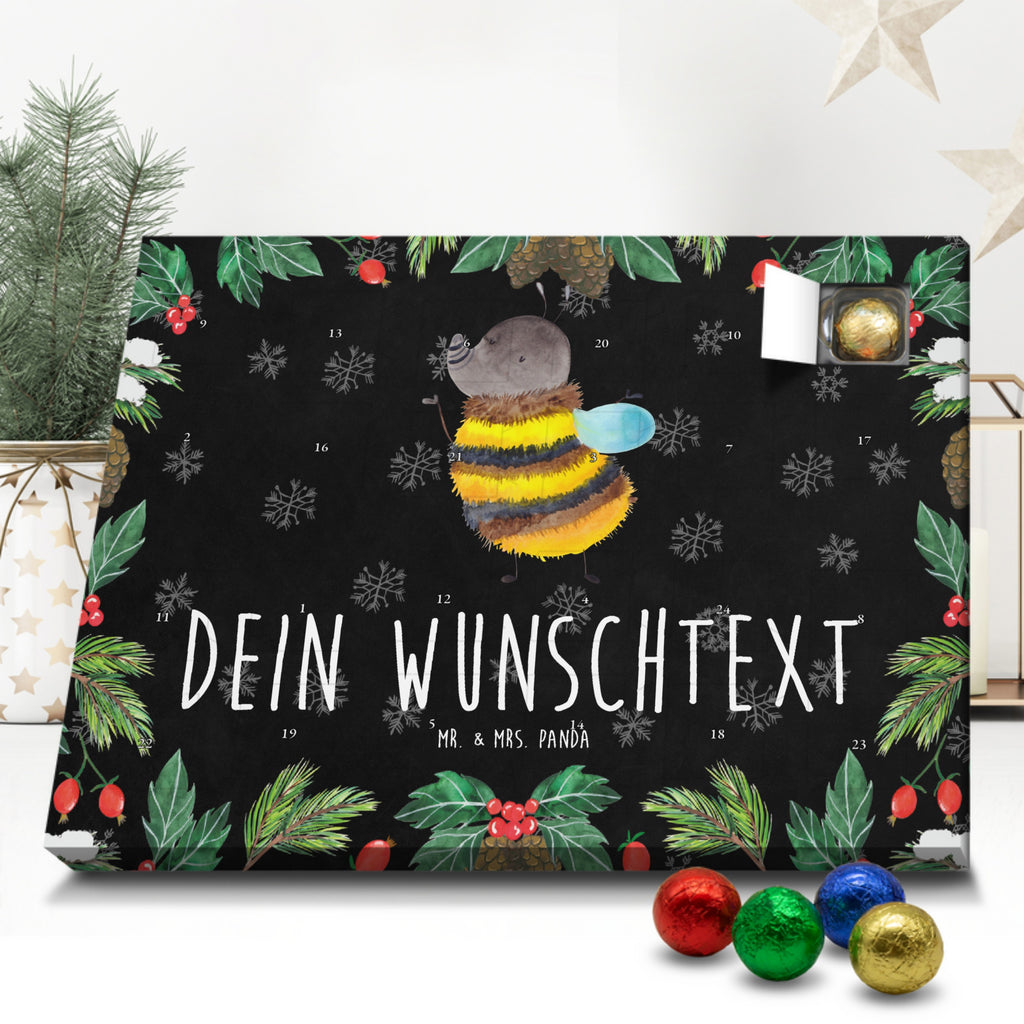 Personalisierter Schoko Adventskalender Hummel flauschig Personalisierter Adventskalender, Adventskalender mit Namen, Tiermotive, Gute Laune, lustige Sprüche, Tiere, Hummel, Flauschig, Biene, Blume, Natur