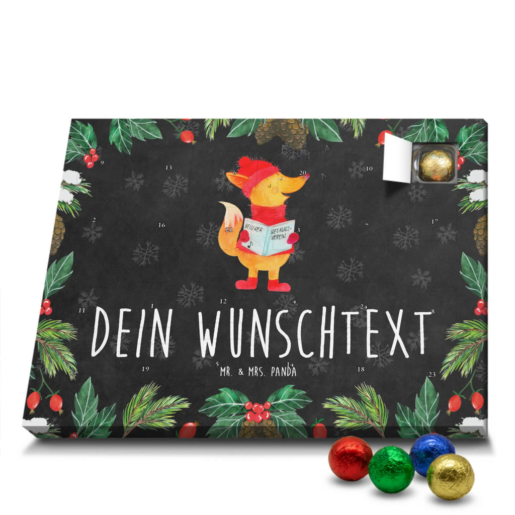 Personalisierter Schoko Adventskalender Fuchs Sänger Personalisierter Adventskalender, Adventskalender mit Namen, Winter, Weihnachten, Weihnachtsdeko, Nikolaus, Advent, Heiligabend, Wintermotiv, Fuchs, Füchse, Sänger, Geschenk Sänger, Singen, Weihnachtslieder