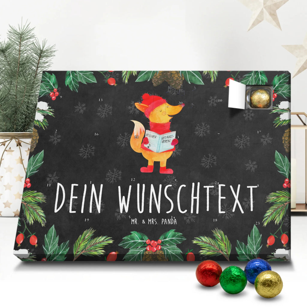 Personalisierter Schoko Adventskalender Fuchs Sänger Personalisierter Adventskalender, Adventskalender mit Namen, Winter, Weihnachten, Weihnachtsdeko, Nikolaus, Advent, Heiligabend, Wintermotiv, Fuchs, Füchse, Sänger, Geschenk Sänger, Singen, Weihnachtslieder