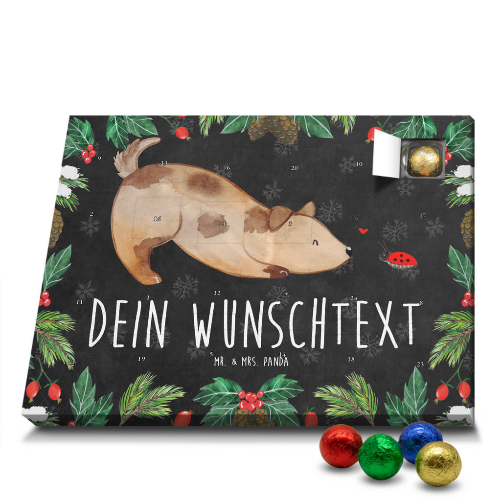 Personalisierter Schoko Adventskalender Hund Marienkäfer Personalisierter Adventskalender, Adventskalender mit Namen, Hund, Hundemotiv, Haustier, Hunderasse, Tierliebhaber, Hundebesitzer, Sprüche, Hunde, Hundespruch, Marienkäfer, Mischling, Mischlinghund