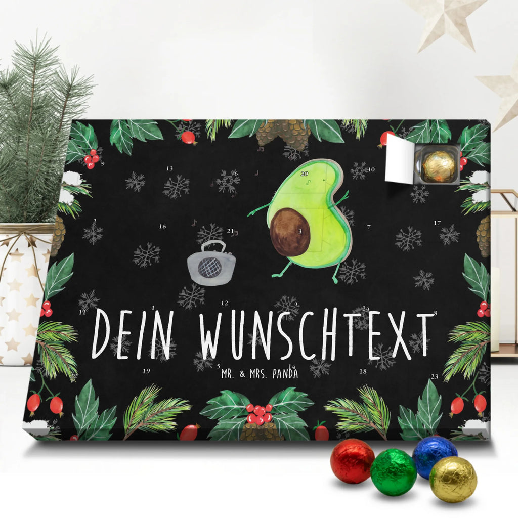 Personalisierter Schoko Adventskalender Avocado Tanzen Personalisierter Adventskalender, Adventskalender mit Namen, Avocado, Veggie, Vegan, Gesund