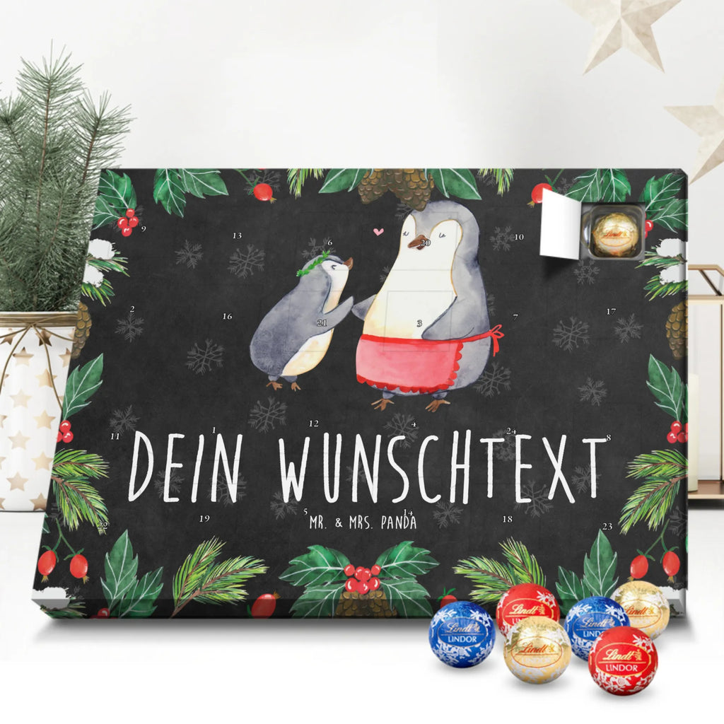 Personalisierter Kugel Markenschokolade Adventskalender Pinguin mit Kind Personalisierter Kugel Markenschokolade Adventskalender, Familie, Vatertag, Muttertag, Bruder, Schwester, Mama, Papa, Oma, Opa, Geschenk, Mami, Mutti, Mutter, Geburststag