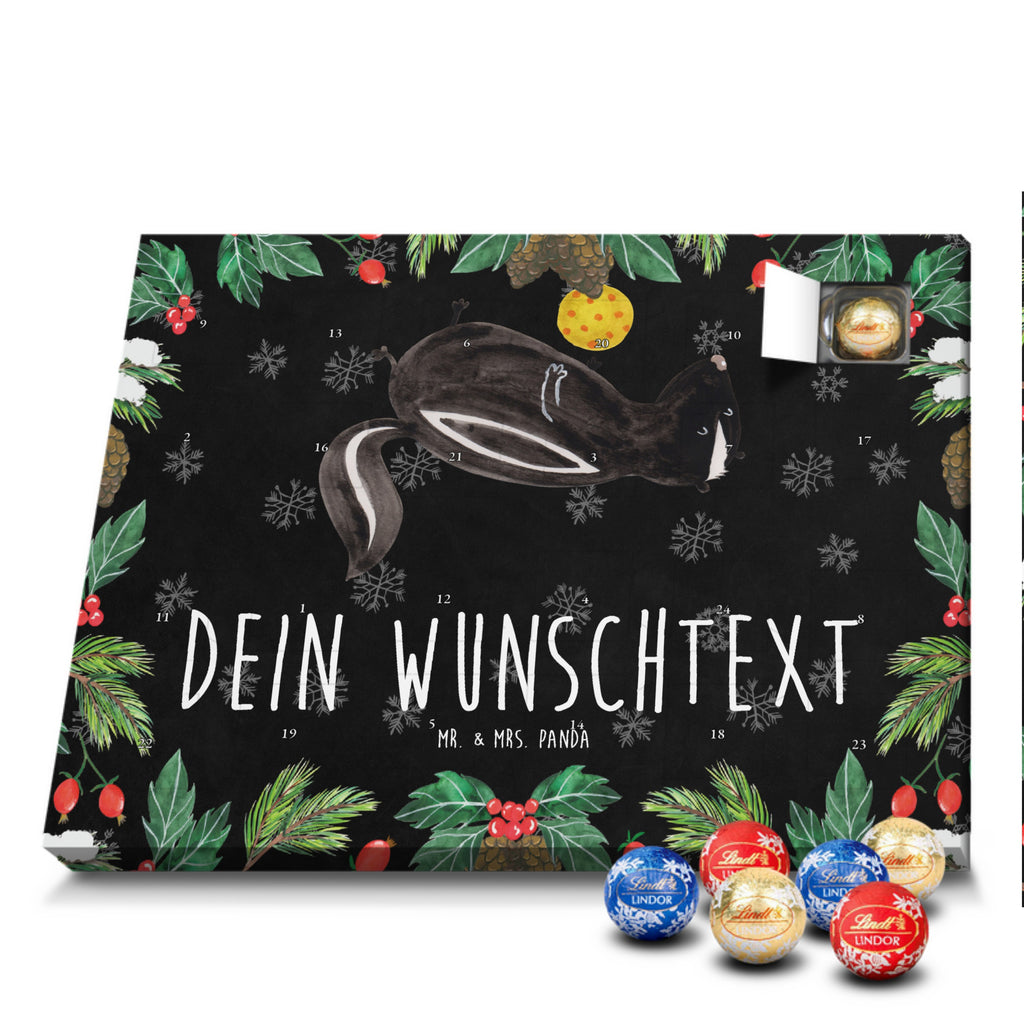 Personalisierter Kugel Markenschokolade Adventskalender Stinktier Ball Personalisierter Kugel Markenschokolade Adventskalender, Stinktier, Skunk, Wildtier, Raubtier, Stinker, Stinki, verspielt, Weisheit