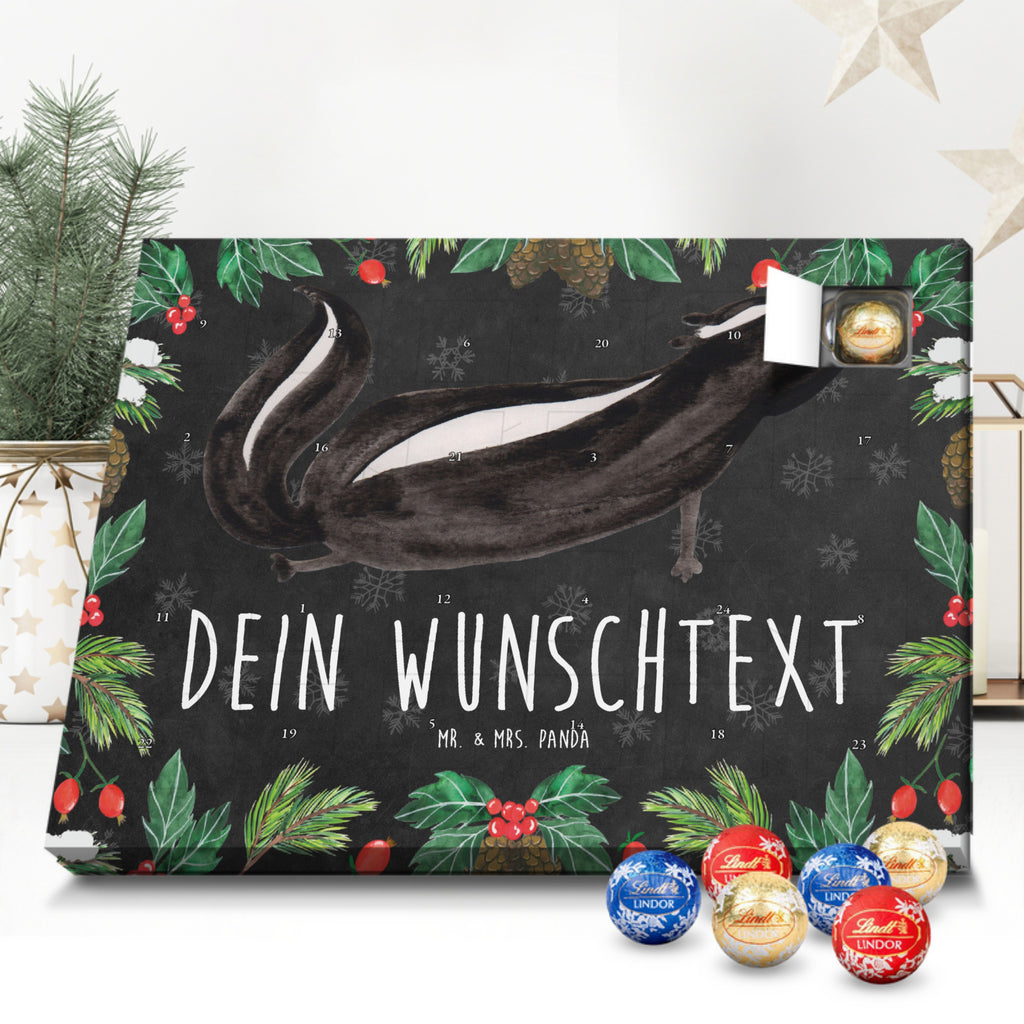 Personalisierter Kugel Markenschokolade Adventskalender Stinktier Yoga Personalisierter Kugel Markenschokolade Adventskalender, Stinktier, Skunk, Wildtier, Raubtier, Stinker, Stinki, Yoga, Namaste, Lebe, Liebe, Lache