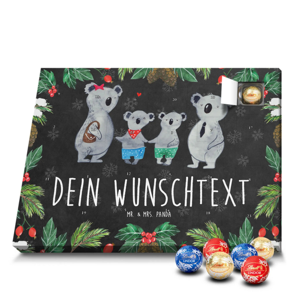 Personalisierter Kugel Markenschokolade Adventskalender Koala Familie zwei Personalisierter Kugel Markenschokolade Adventskalender, Familie, Vatertag, Muttertag, Bruder, Schwester, Mama, Papa, Oma, Opa, Koala, Koalabär, beste Familie, Familienzeit, Familienleben, Koalafamilie, Lieblingsfamilie