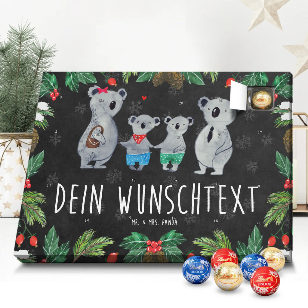 Personalisierter Kugel Markenschokolade Adventskalender Koala Familie zwei Personalisierter Kugel Markenschokolade Adventskalender, Familie, Vatertag, Muttertag, Bruder, Schwester, Mama, Papa, Oma, Opa, Koala, Koalabär, beste Familie, Familienzeit, Familienleben, Koalafamilie, Lieblingsfamilie