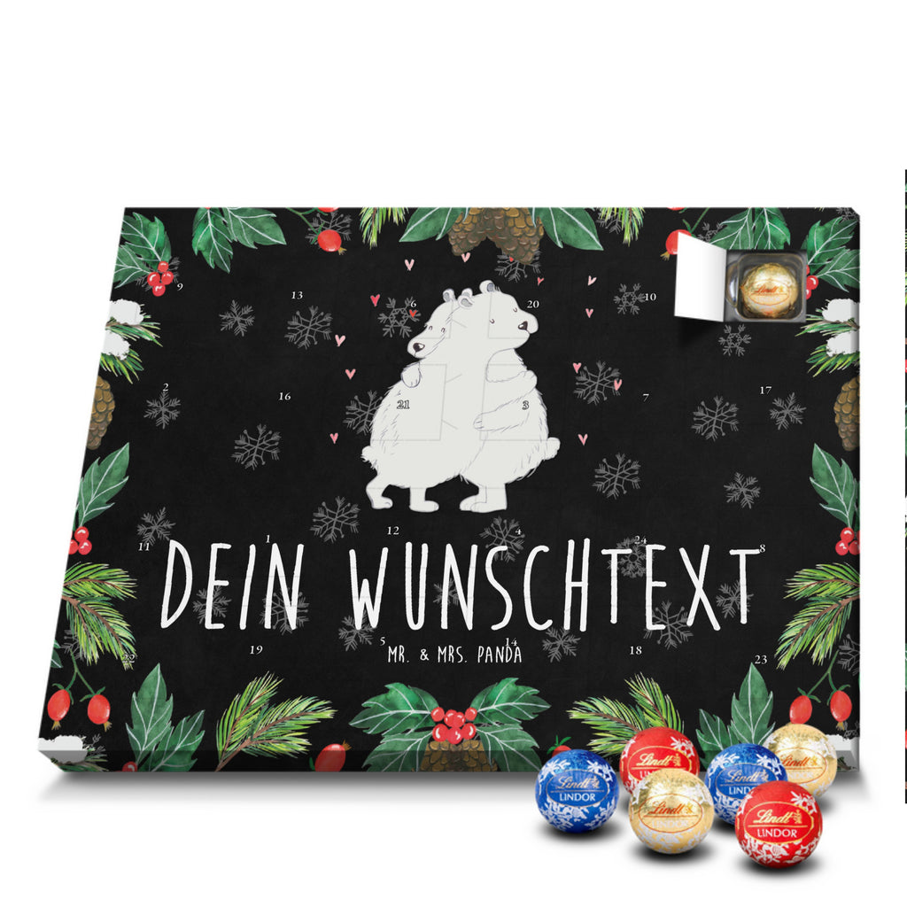 Personalisierter Kugel Markenschokolade Adventskalender Eisbär Umarmen Personalisierter Kugel Markenschokolade Adventskalender, Tiermotive, Gute Laune, lustige Sprüche, Tiere