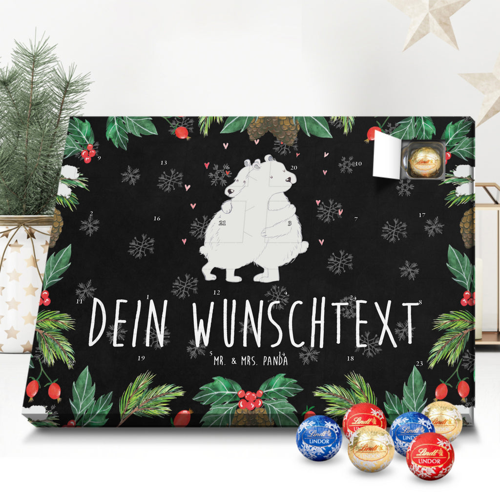 Personalisierter Kugel Markenschokolade Adventskalender Eisbär Umarmen Personalisierter Kugel Markenschokolade Adventskalender, Tiermotive, Gute Laune, lustige Sprüche, Tiere