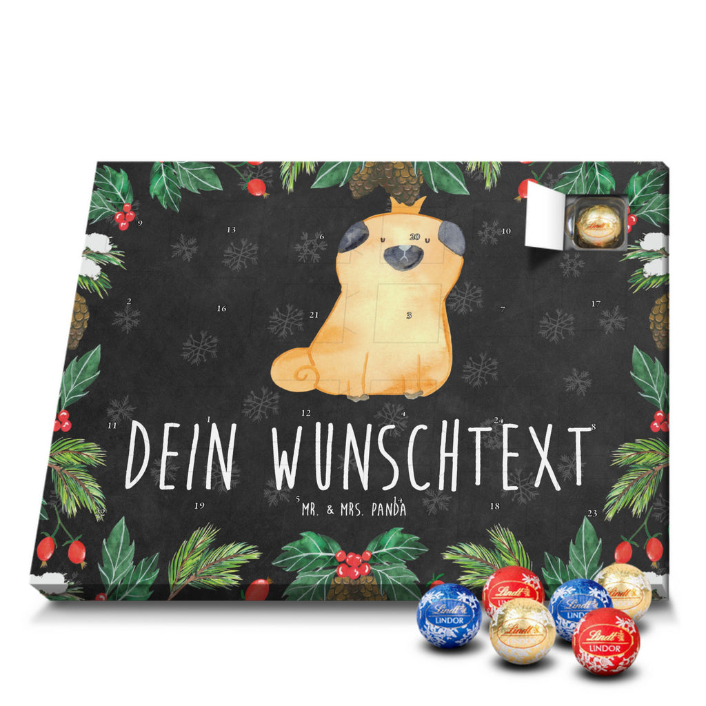 Personalisierter Kugel Markenschokolade Adventskalender Mops Krone Personalisierter Kugel Markenschokolade Adventskalender, Hund, Hundemotiv, Haustier, Hunderasse, Tierliebhaber, Hundebesitzer, Sprüche, Mops, allergisch, kinderlos, Hausregel, Hundebesitzer. Spruch, lustig