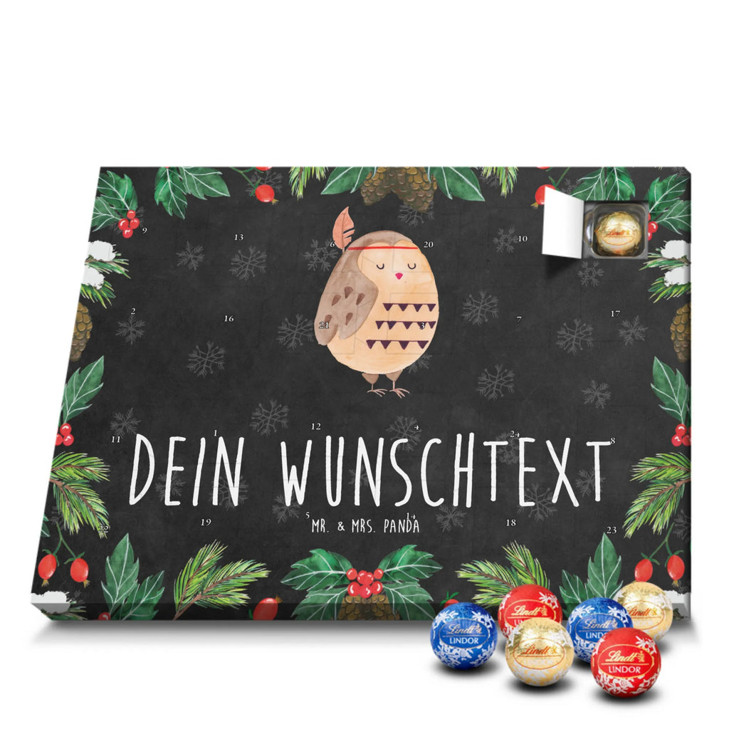 Personalisierter Kugel Markenschokolade Adventskalender Eule Federschmuck Personalisierter Kugel Markenschokolade Adventskalender, Eule, Eule Deko, Owl, Das Leben ist ein Abenteuer, Reisespruch, Federschmuck, Dekoration