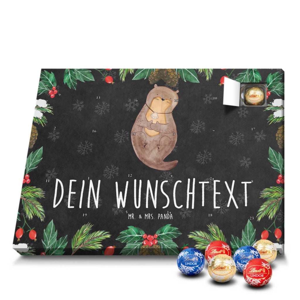 Personalisierter Kugel Markenschokolade Adventskalender Otter Muschel Personalisierter Kugel Markenschokolade Adventskalender, Otter, Fischotter, Seeotter, Otterliebe, grübeln, träumen, Motivation, Tagträumen, Büro