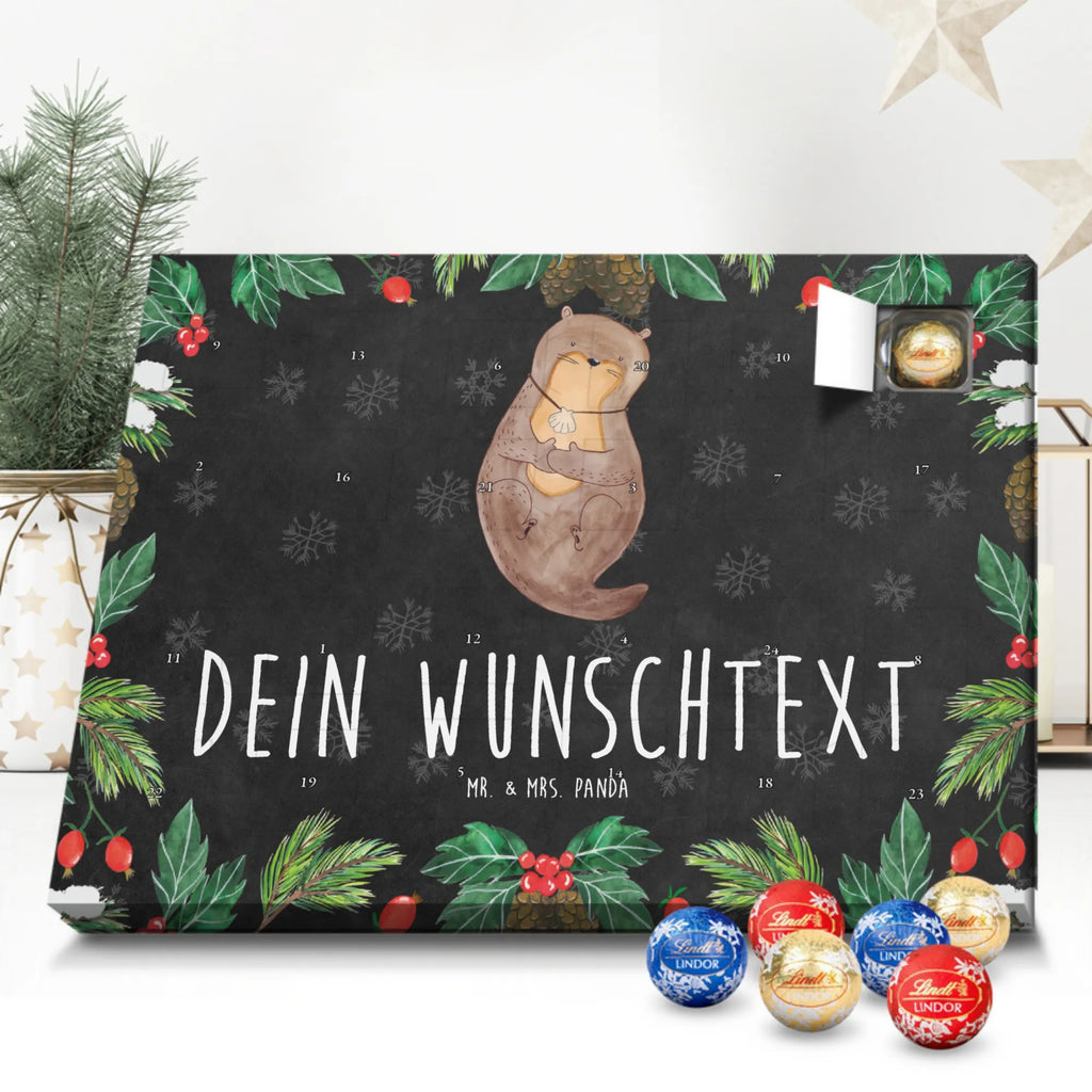 Personalisierter Kugel Markenschokolade Adventskalender Otter Muschel Personalisierter Kugel Markenschokolade Adventskalender, Otter, Fischotter, Seeotter, Otterliebe, grübeln, träumen, Motivation, Tagträumen, Büro