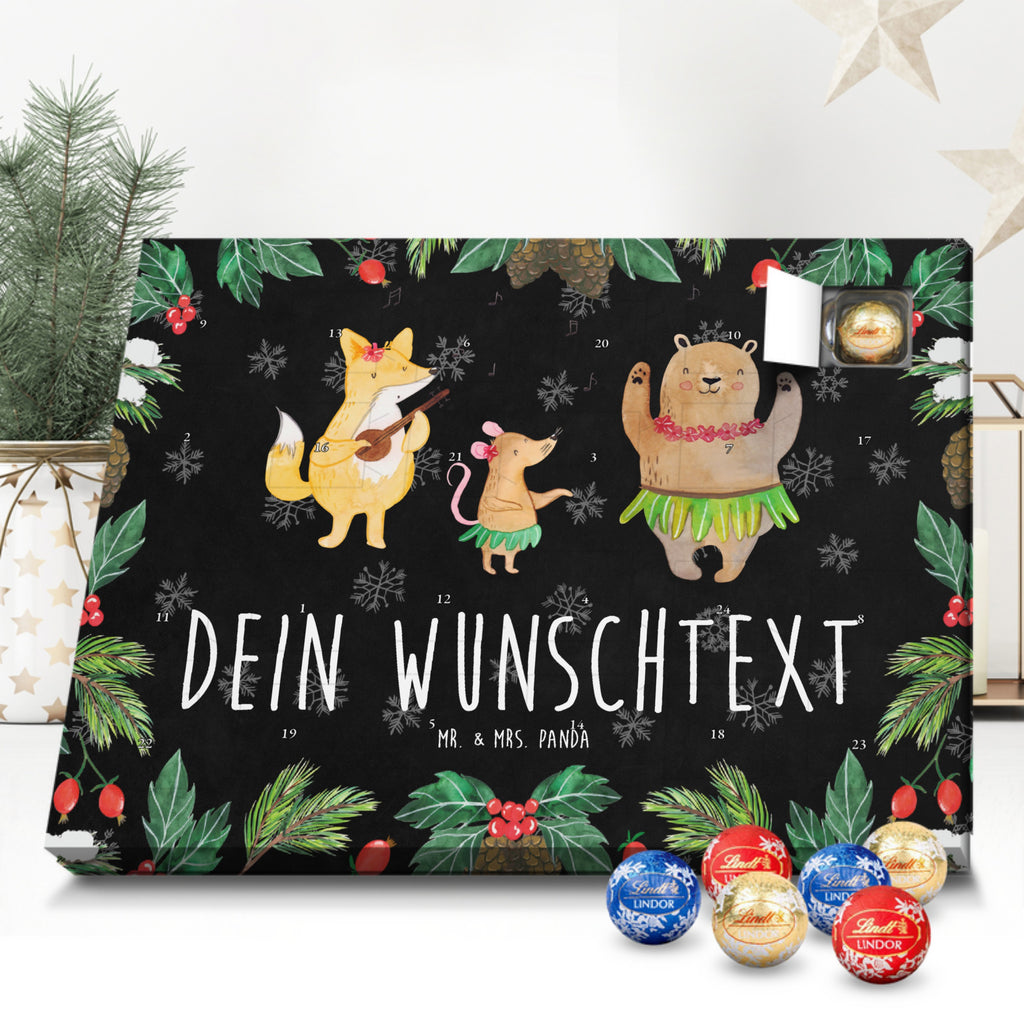 Personalisierter Kugel Markenschokolade Adventskalender Waldtiere Aloha Personalisierter Kugel Markenschokolade Adventskalender, Tiermotive, Gute Laune, lustige Sprüche, Tiere, Wald, Waldtiere, Musik, Aloha, Bär, Hase, Igel, Tanzen, Leben, Lachen