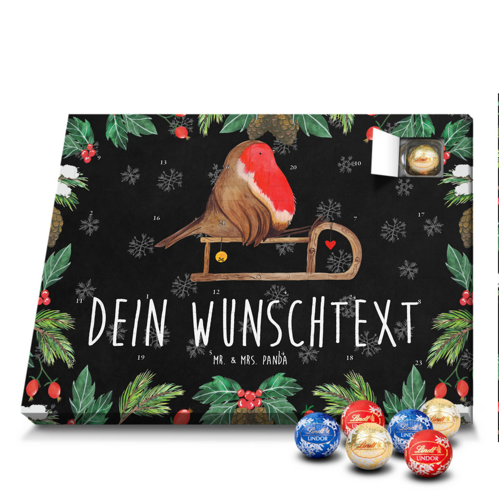 Personalisierter Kugel Markenschokolade Adventskalender Rotkehlchen Schlitten Personalisierter Kugel Markenschokolade Adventskalender, Winter, Weihnachten, Weihnachtsdeko, Nikolaus, Advent, Heiligabend, Wintermotiv, Schlitten, Vogel