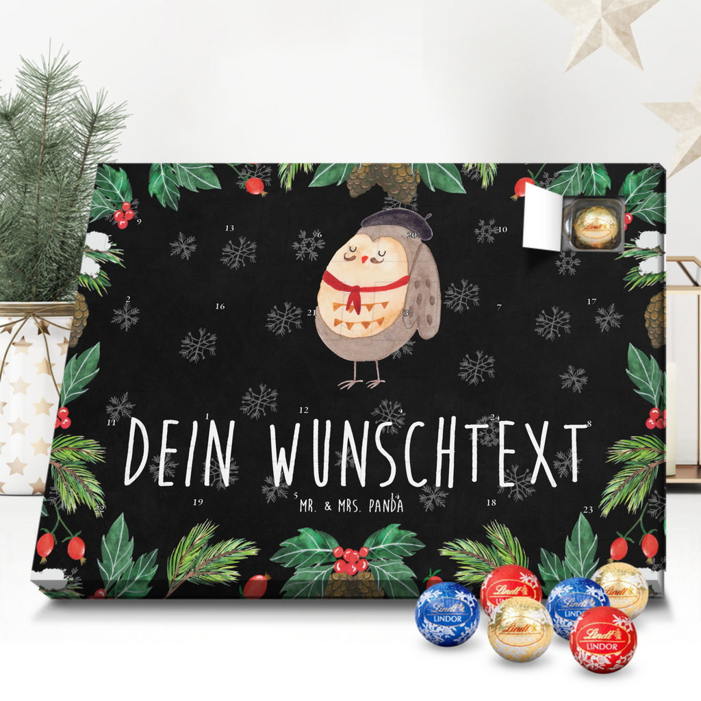 Personalisierter Kugel Markenschokolade Adventskalender Eule Frankreich Personalisierter Kugel Markenschokolade Adventskalender, Eule, Eulen, Eule Deko, Owl, hibou, La vie est belle, das Leben ist schön, Spruch schön, Spruch Französisch, Frankreich