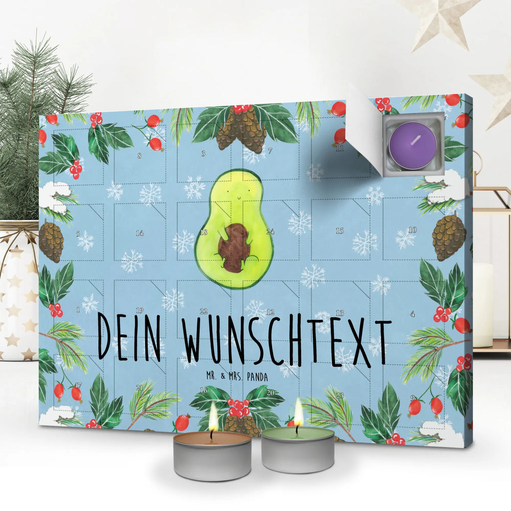 Personalisierter Duftkerzen Adventskalender Avocado Kern Personalisierter Duftkerzen Adventskalender, Avocado, Veggie, Vegan, Gesund, Avokado, Avocadokern, Kern, Pflanze, Spruch Leben