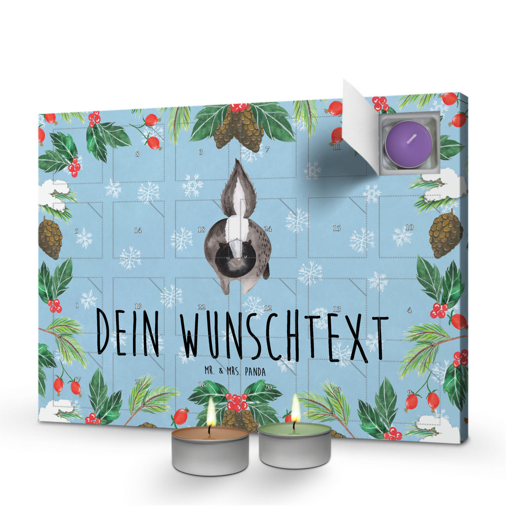 Personalisierter Duftkerzen Adventskalender Stinktier Angriff Personalisierter Duftkerzen Adventskalender, Stinktier, Skunk, Wildtier, Raubtier, Stinker, Stinki, wütend, Drohung