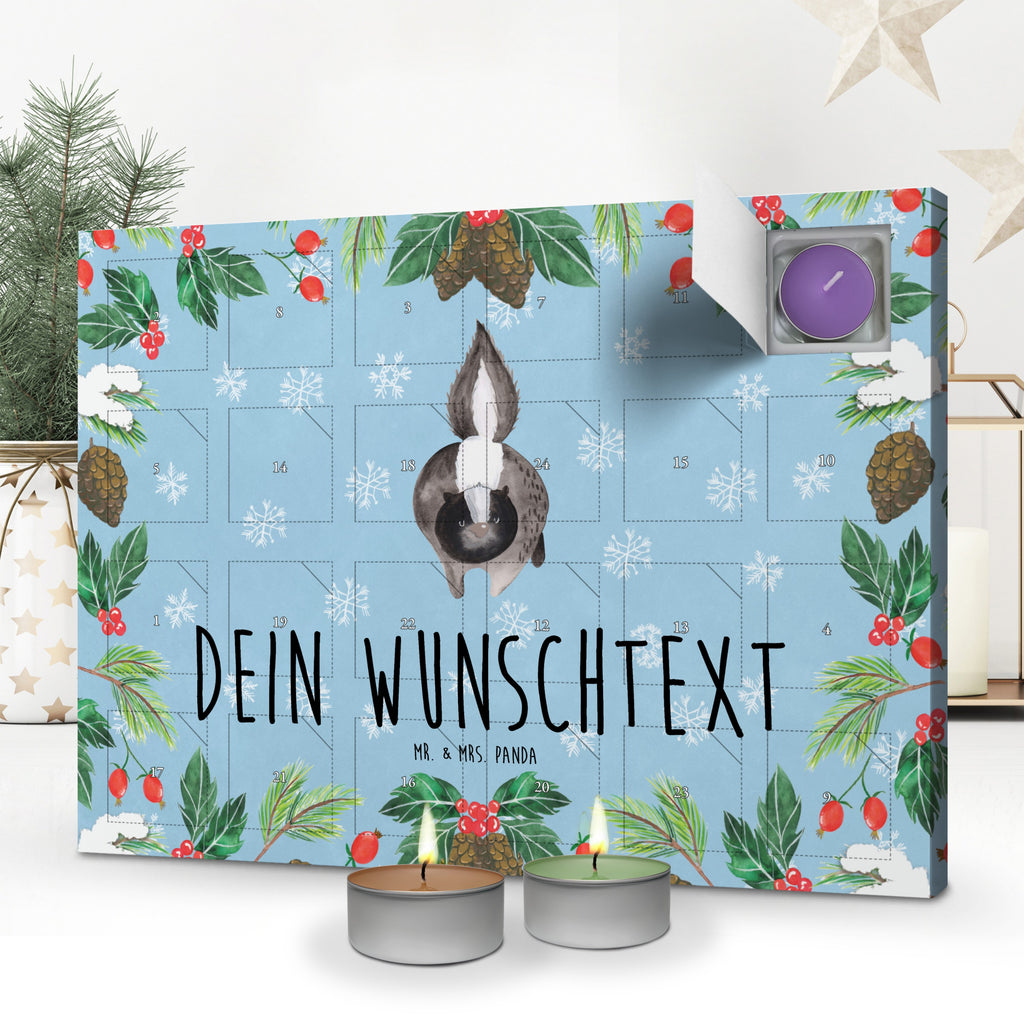 Personalisierter Duftkerzen Adventskalender Stinktier Angriff Personalisierter Duftkerzen Adventskalender, Stinktier, Skunk, Wildtier, Raubtier, Stinker, Stinki, wütend, Drohung