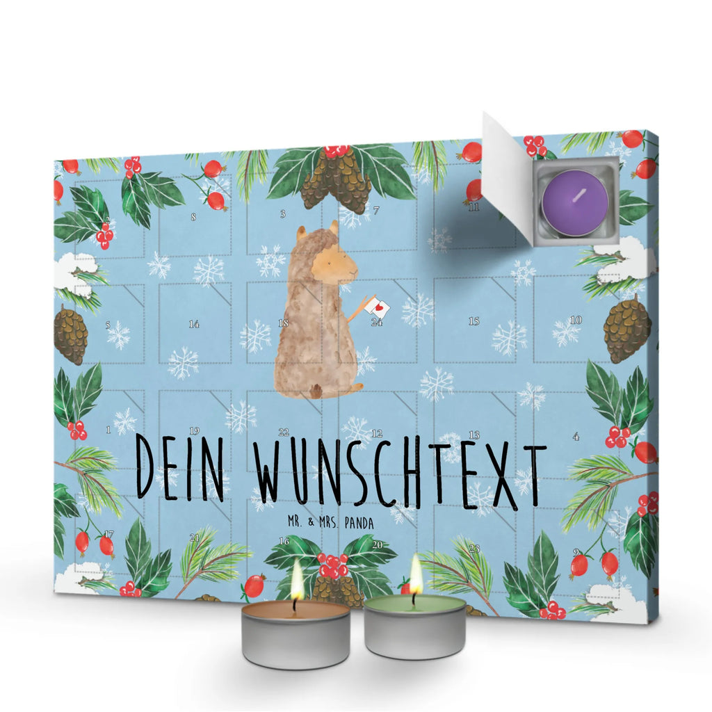 Personalisierter Duftkerzen Adventskalender Alpaka Fahne Personalisierter Duftkerzen Adventskalender, Alpaka, Lama, Alpakas, Lamas, Liebe