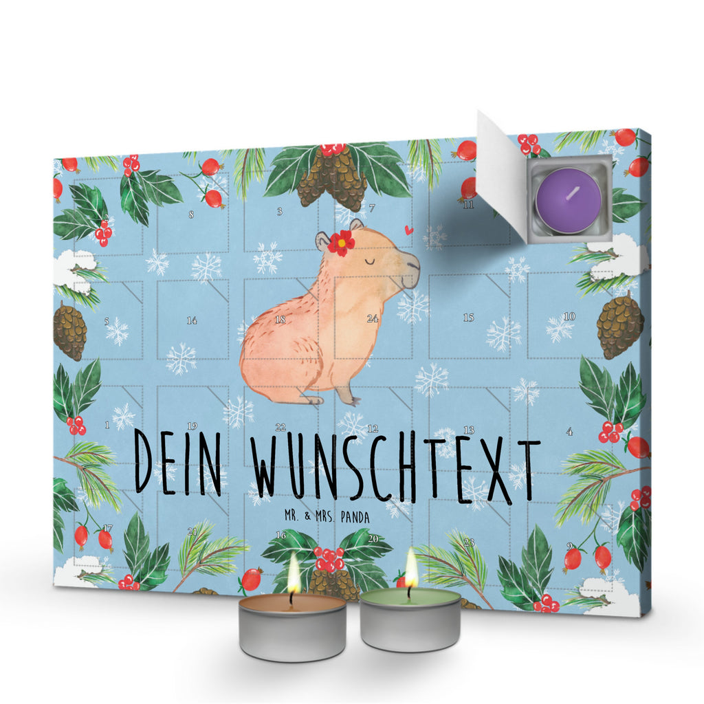 Personalisierter Duftkerzen Adventskalender Capybara Blume Personalisierter Duftkerzen Adventskalender, Tiermotive, Gute Laune, lustige Sprüche, Tiere, Capybara