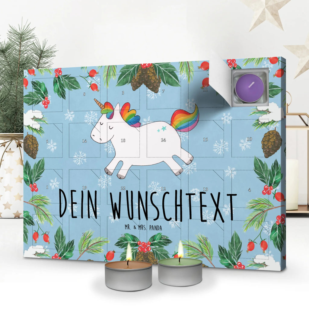 Personalisierter Duftkerzen Adventskalender Einhorn Happy Personalisierter Duftkerzen Adventskalender, Einhorn, Einhörner, Einhorn Deko, Pegasus, Unicorn, glücklich, fröhlich, Spaß, Freude, Lebensfreude, witzig, spannend, Lächeln, Lachen