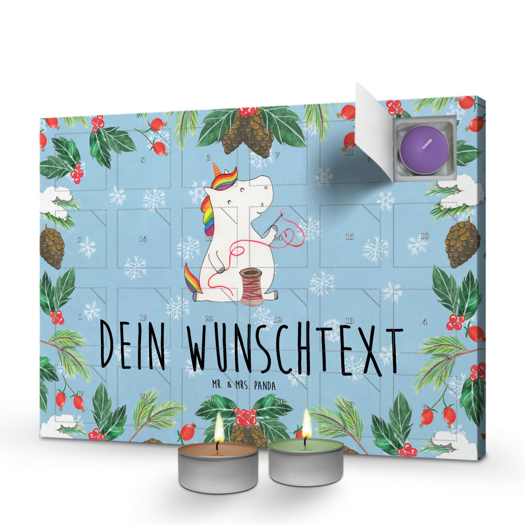 Personalisierter Duftkerzen Adventskalender Einhorn Näherin Personalisierter Duftkerzen Adventskalender, Einhorn, Einhörner, Einhorn Deko, Pegasus, Unicorn, Näherin, nähen, Mädchen, Freundin, Häkeln, Stricken, basteln, Nähzimmer