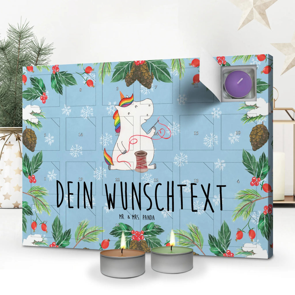 Personalisierter Duftkerzen Adventskalender Einhorn Näherin Personalisierter Duftkerzen Adventskalender, Einhorn, Einhörner, Einhorn Deko, Pegasus, Unicorn, Näherin, nähen, Mädchen, Freundin, Häkeln, Stricken, basteln, Nähzimmer