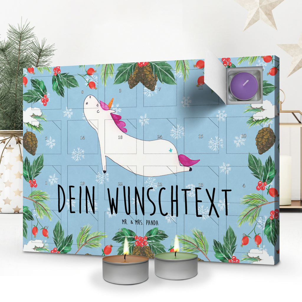 Personalisierter Duftkerzen Adventskalender Einhorn Yoga Personalisierter Duftkerzen Adventskalender, Einhorn, Einhörner, Einhorn Deko, Pegasus, Unicorn, Yoga, Namaste, Achtsamkeit, Entspannung, Joga, Yogamatte, Sport, lustig, witzig, süß