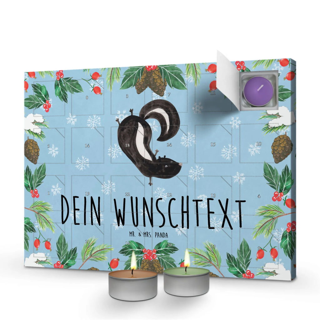 Personalisierter Duftkerzen Adventskalender Stinktier Handstand Personalisierter Duftkerzen Adventskalender, Stinktier, Skunk, Wildtier, Raubtier, Stinker, Stinki, Spielplatz, verpielt, Kind