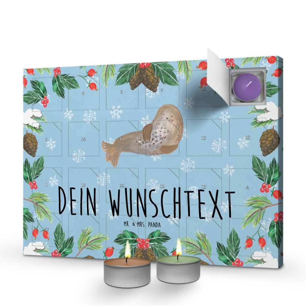 Personalisierter Duftkerzen Adventskalender Robbe Lachen Personalisierter Duftkerzen Adventskalender, Tiermotive, Gute Laune, lustige Sprüche, Tiere, Robbe, Robben, Seehund, Strand, Meerestier, Ostsee, Nordsee