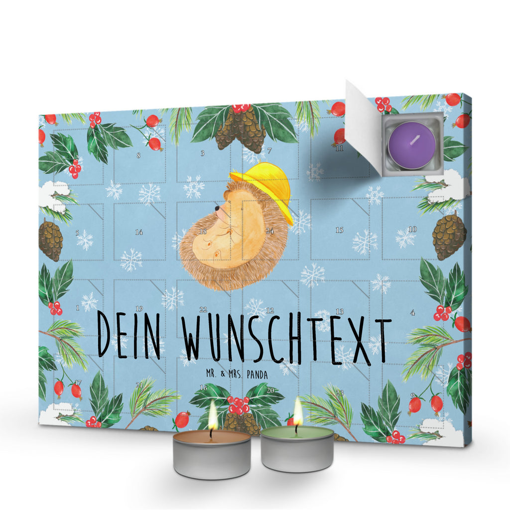 Personalisierter Duftkerzen Adventskalender Igel Beten Personalisierter Duftkerzen Adventskalender, Tiermotive, Gute Laune, lustige Sprüche, Tiere, Igel, Igel mit Hut, Sonnenhut, Gott, Amen, beten, Leben, Dankbarkeit, Dankbar sein, dankbar, genießen