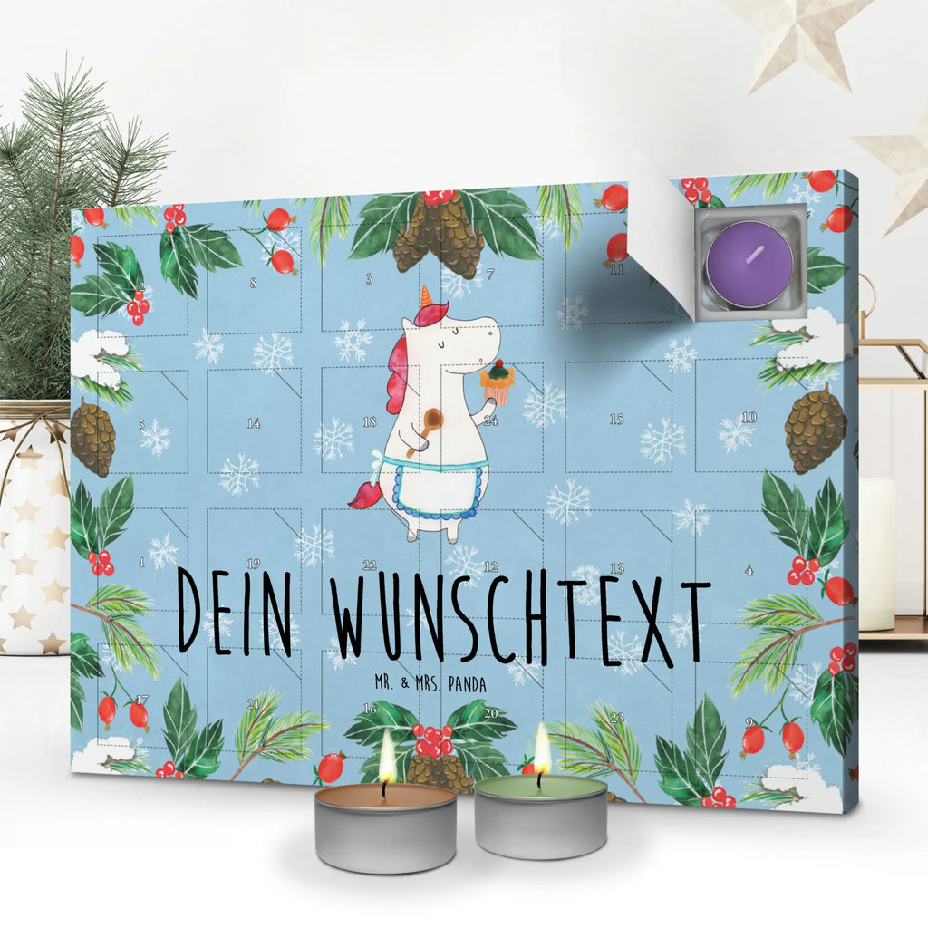 Personalisierter Duftkerzen Adventskalender Einhorn Küche Personalisierter Duftkerzen Adventskalender, Einhorn, Einhörner, Einhorn Deko, Pegasus, Unicorn, backen, Muffin, Motivation, Träumer, träumen, Bäckerin, Hobbykoch, Koch, Torte, Kuchen