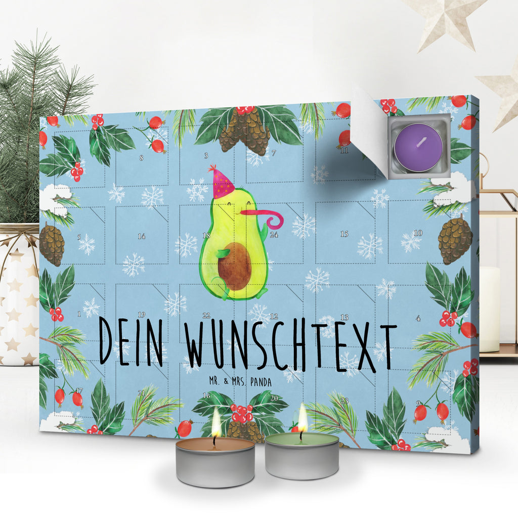 Personalisierter Duftkerzen Adventskalender Avocado Feier Personalisierter Duftkerzen Adventskalender, Avocado, Veggie, Vegan, Gesund, Party, Feierlichkeit, Feier, Fete, Geburtstag, Gute Laune, Tröte