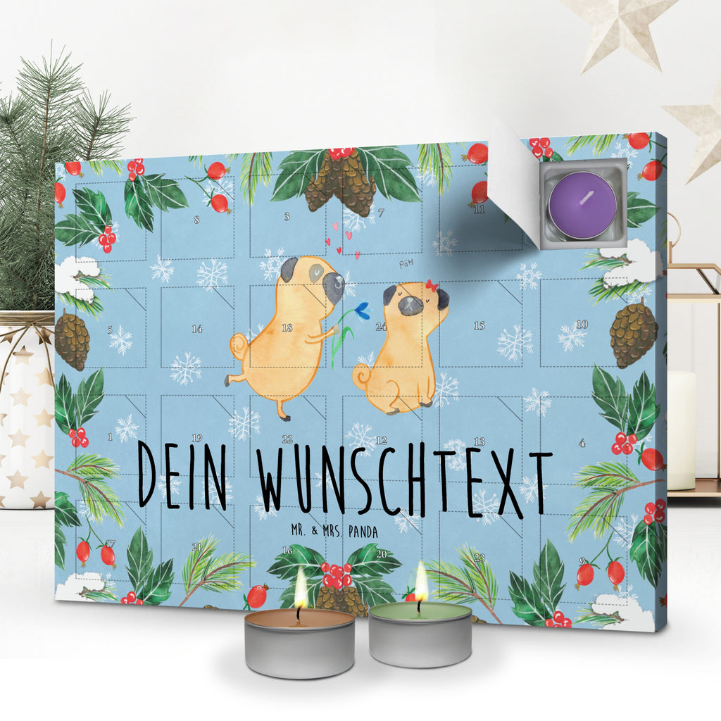 Personalisierter Duftkerzen Adventskalender Mops Verliebt Personalisierter Duftkerzen Adventskalender, Hund, Hundemotiv, Haustier, Hunderasse, Tierliebhaber, Hundebesitzer, Sprüche, Mops, Möpse, Hundeliebe, verliebt, Liebe, Liebesspruch. Verlobt, Geschenk Freund, Partner