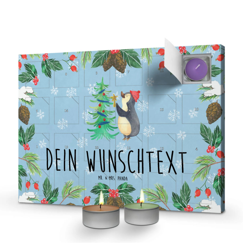 Personalisierter Duftkerzen Adventskalender Pinguin Weihnachtsbaum Personalisierter Duftkerzen Adventskalender, Winter, Weihnachten, Weihnachtsdeko, Nikolaus, Advent, Heiligabend, Wintermotiv, Pinguin