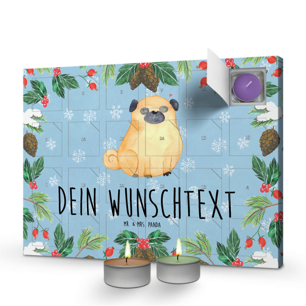 Personalisierter Duftkerzen Adventskalender Mops Personalisierter Duftkerzen Adventskalender, Hund, Hundemotiv, Haustier, Hunderasse, Tierliebhaber, Hundebesitzer, Sprüche, Mops, Liebe, Hundeliebe