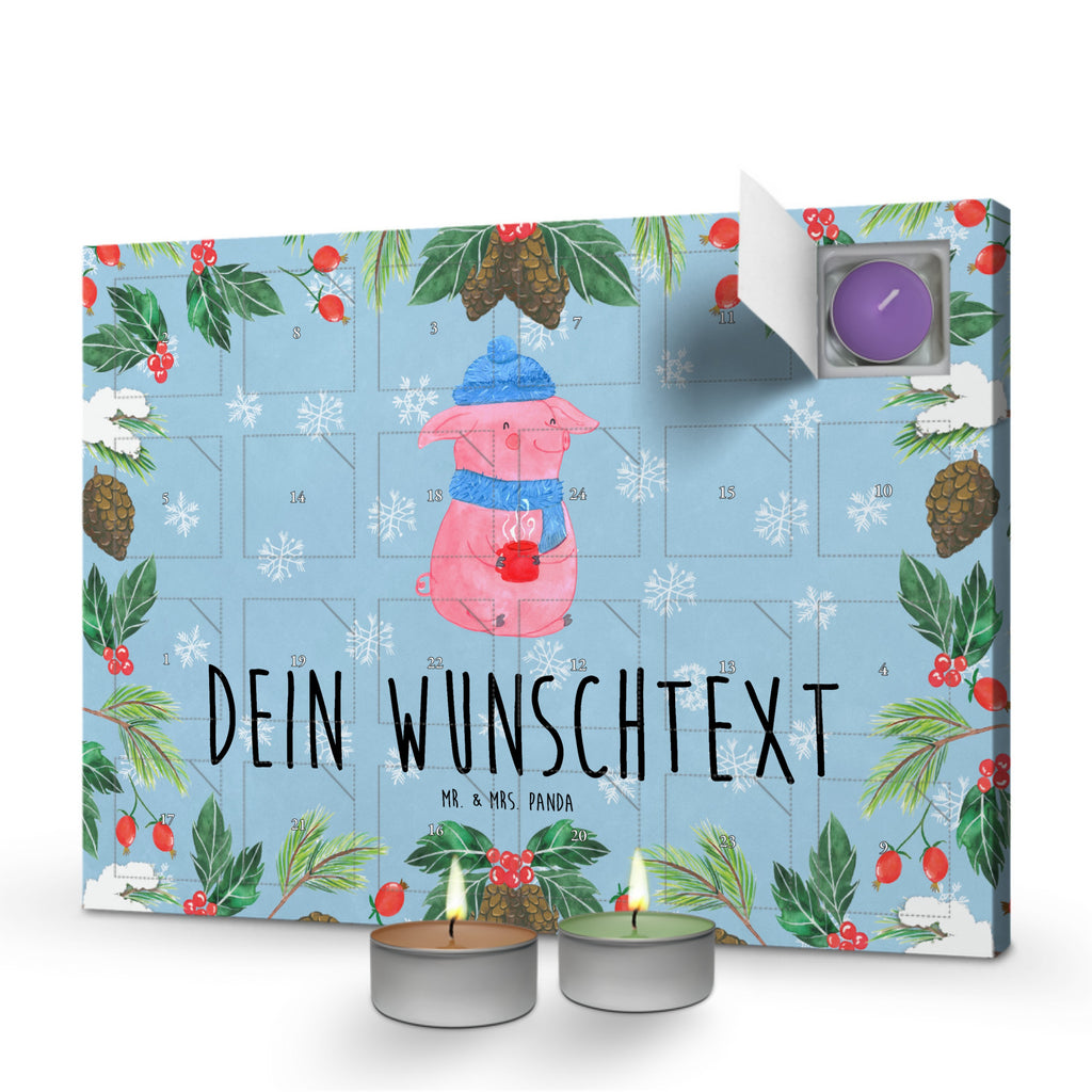 Personalisierter Duftkerzen Adventskalender Schweinchen Glühwein Personalisierter Duftkerzen Adventskalender, Winter, Weihnachten, Weihnachtsdeko, Nikolaus, Advent, Heiligabend, Wintermotiv, Glühwein, Betrunken, Weihnachtsmarkt, Spruch