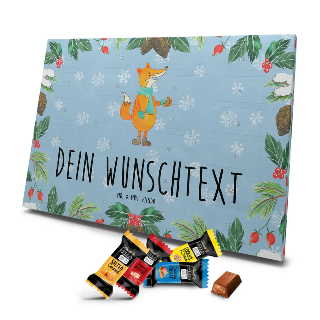 Personalisierter Markenschokolade Adventskalender Fuchs Keks Personalisierter Adventskalender, Fuchs, Füchse, Backen Spruch, Kekse, Winter, Weihnachtszeit, Plätzchen, Liebe, Küche Deko