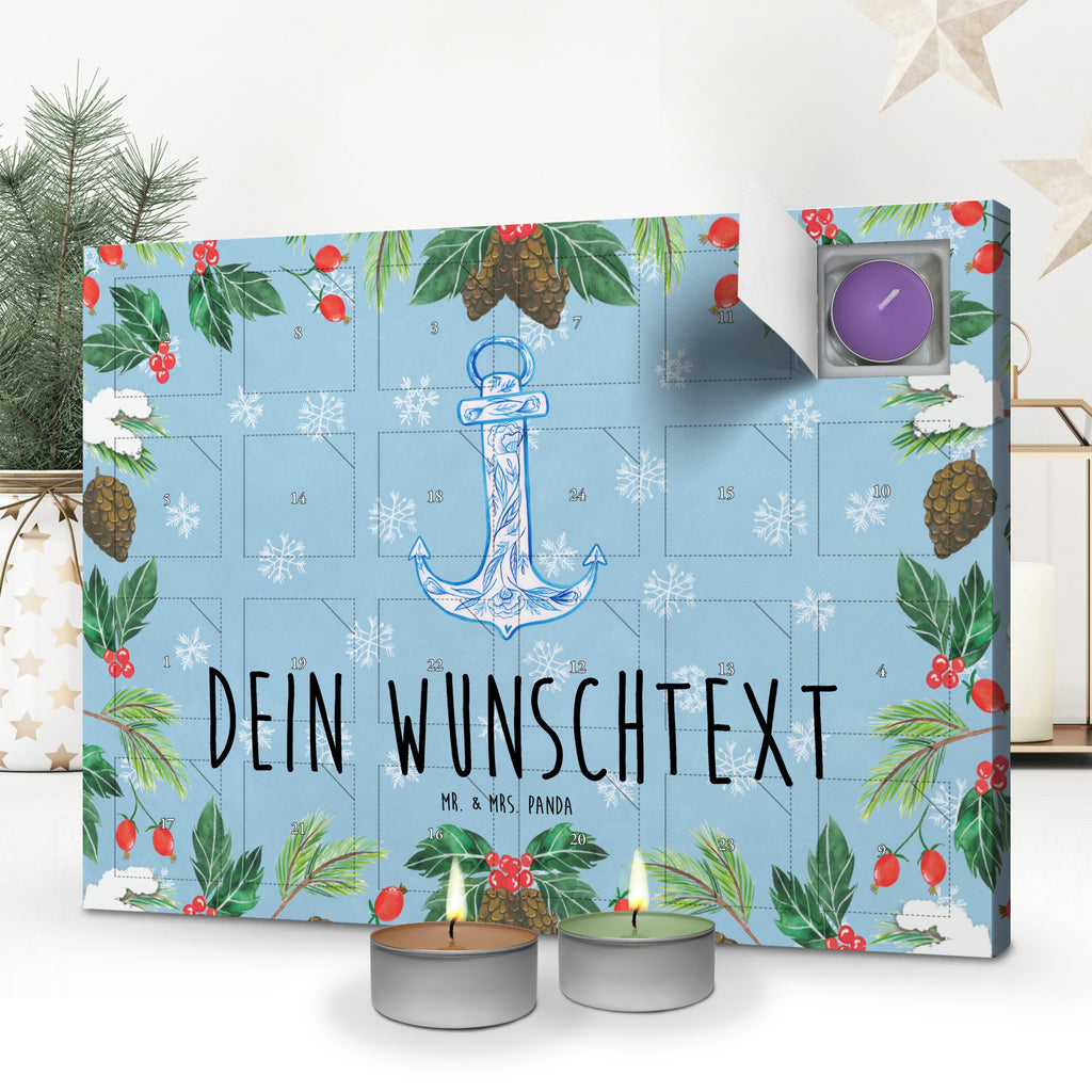 Personalisierter Duftkerzen Adventskalender Anker Blau Personalisierter Duftkerzen Adventskalender, Tiermotive, Gute Laune, lustige Sprüche, Tiere