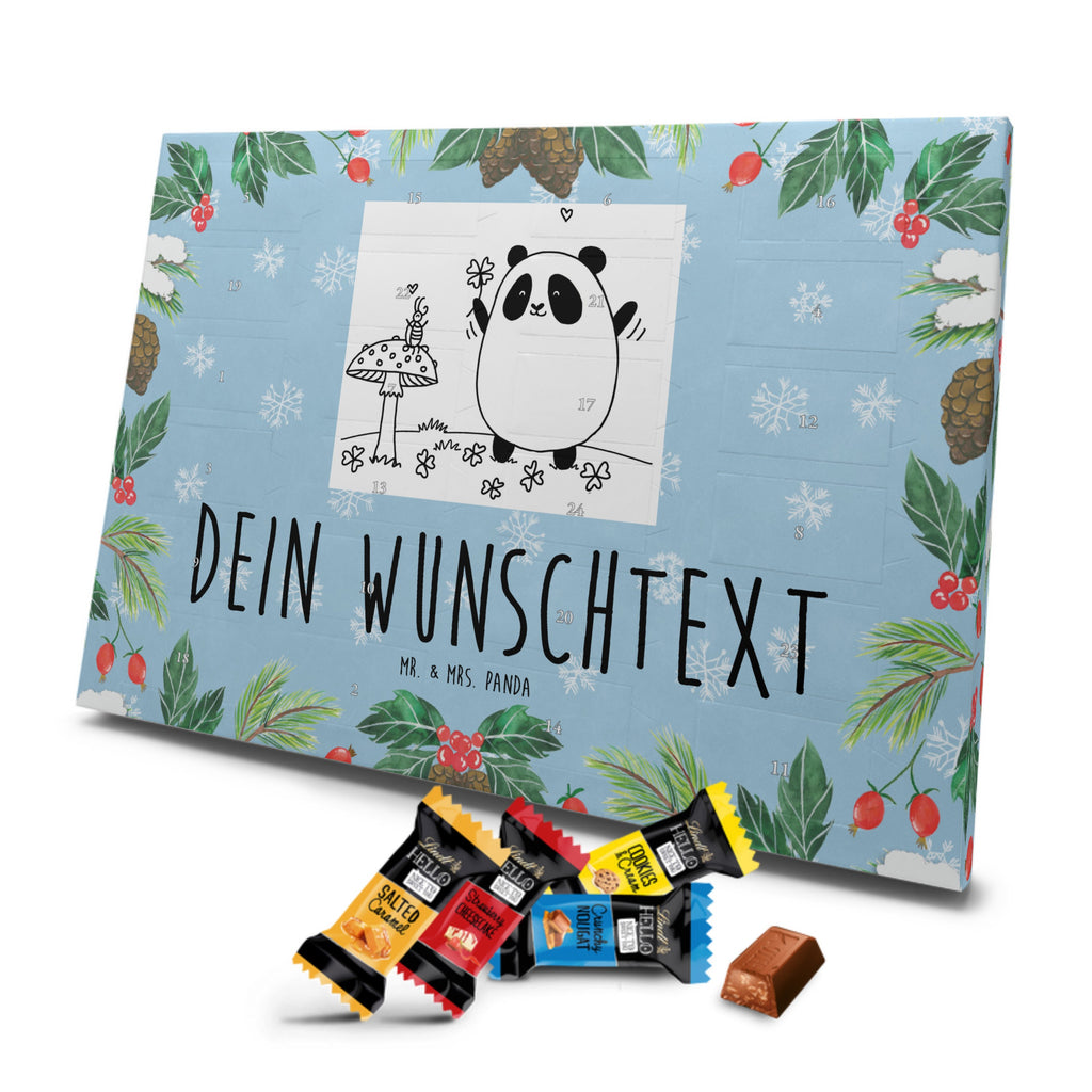 Personalisierter Markenschokolade Adventskalender Panda Glück Personalisierter Adventskalender