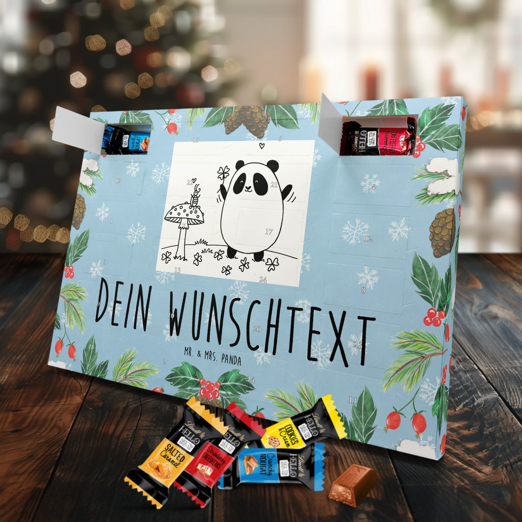 Personalisierter Markenschokolade Adventskalender Panda Glück Personalisierter Adventskalender