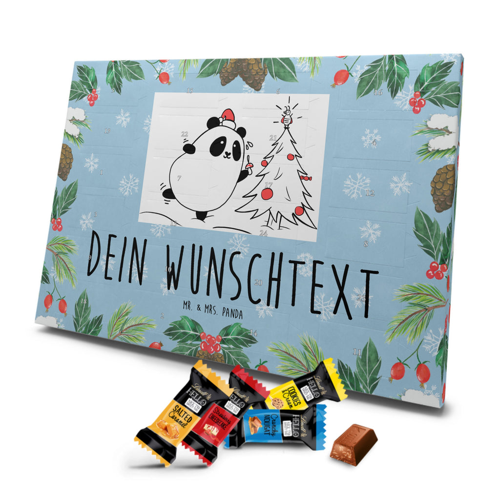 Personalisierter Markenschokolade Adventskalender Panda Weihnachtszeit Personalisierter Adventskalender