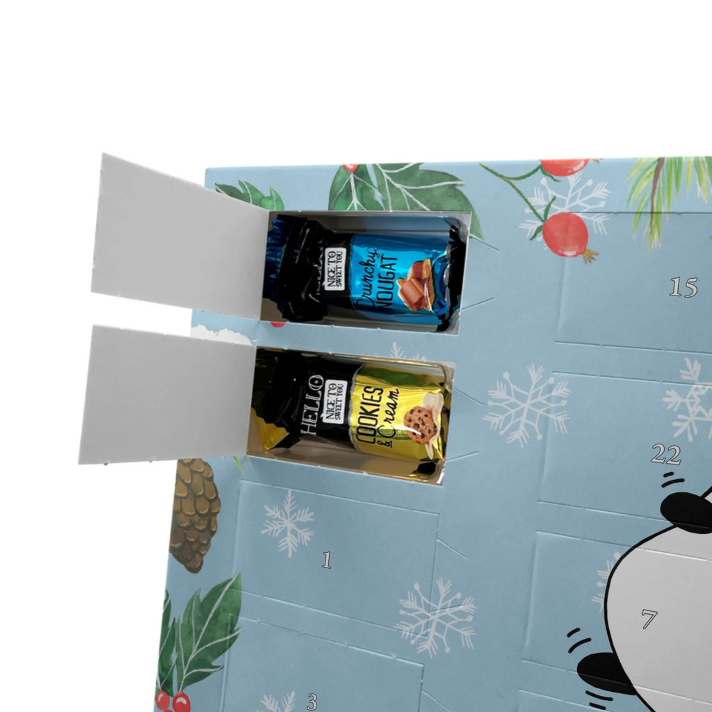 Personalisierter Markenschokolade Adventskalender Panda Weihnachtszeit Personalisierter Adventskalender