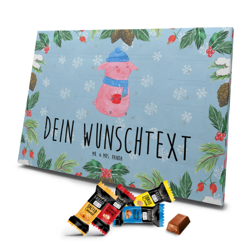 Personalisierter Markenschokolade Adventskalender Schwein Glühwein Personalisierter Adventskalender, Winter, Weihnachten, Weihnachtsdeko, Nikolaus, Advent, Heiligabend, Wintermotiv, Glühschwein, Glühwein, Weihnachtsmarkt, Punsch