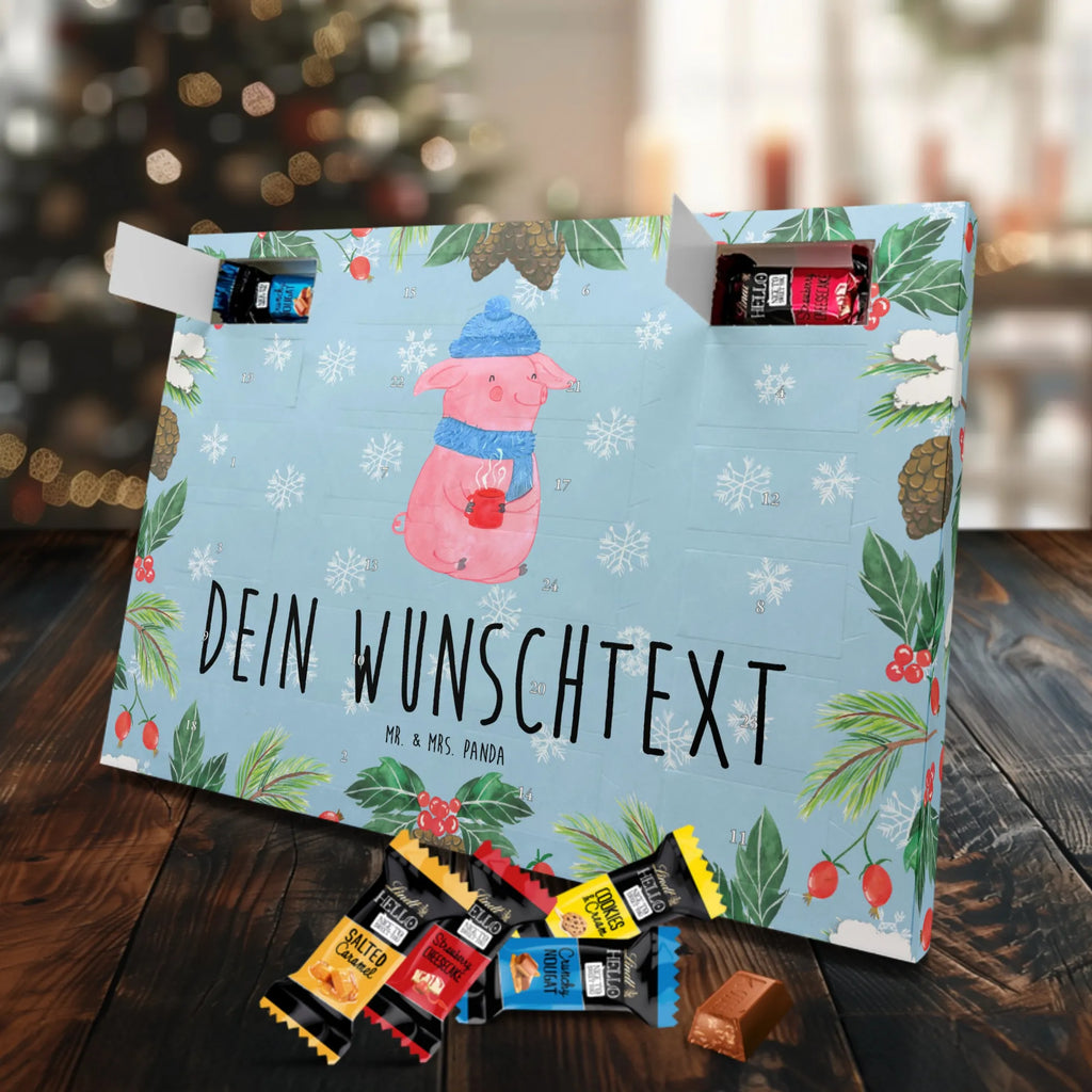 Personalisierter Markenschokolade Adventskalender Schwein Glühwein Personalisierter Adventskalender, Winter, Weihnachten, Weihnachtsdeko, Nikolaus, Advent, Heiligabend, Wintermotiv, Glühschwein, Glühwein, Weihnachtsmarkt, Punsch