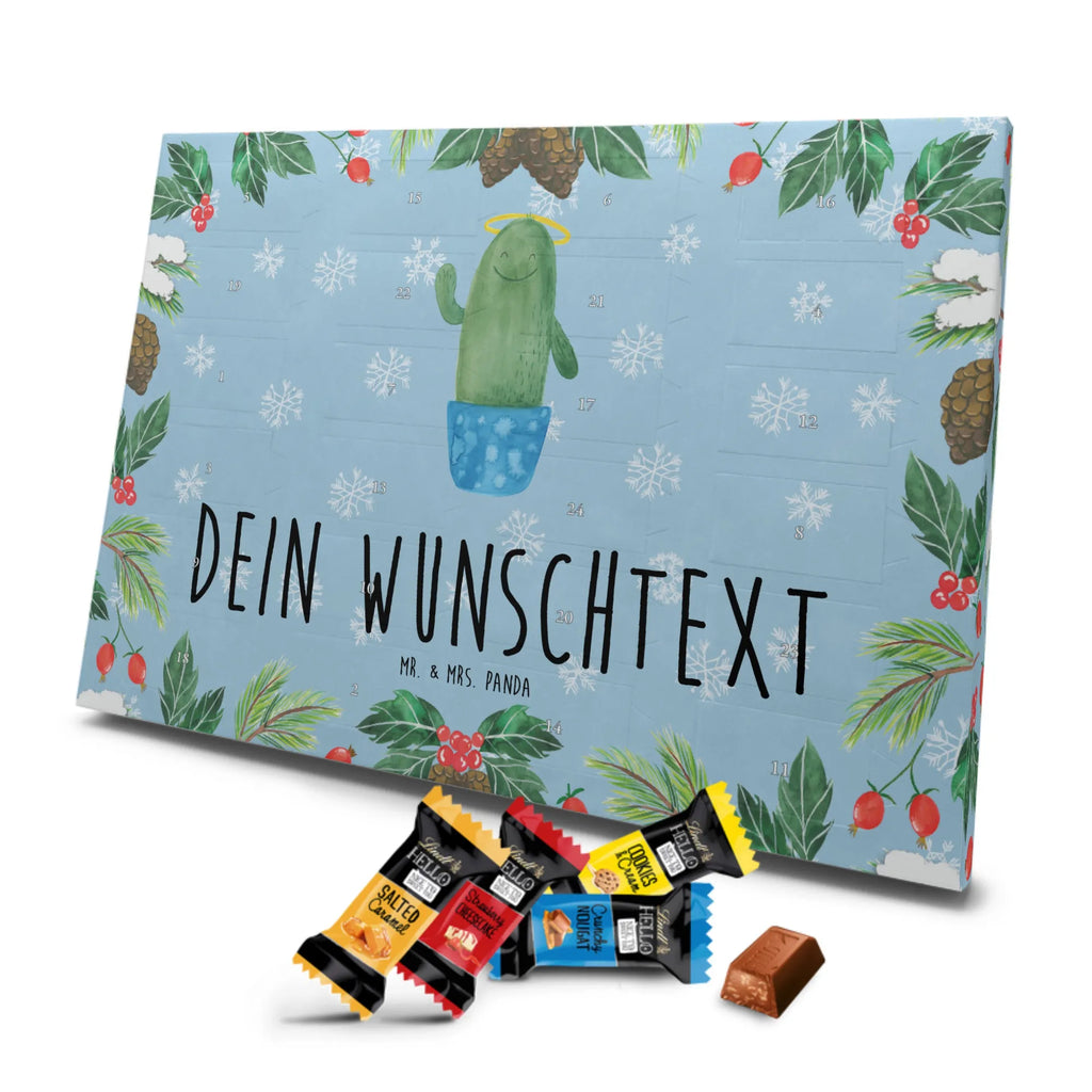 Personalisierter Markenschokolade Adventskalender Kaktus Heilig Personalisierter Adventskalender, Kaktus, Kakteen, frech, lustig, Kind, Eltern, Familie, Bruder, Schwester, Schwestern, Freundin, Heiligenschein