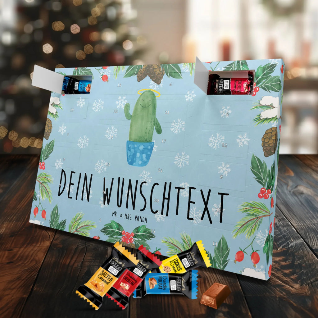 Personalisierter Markenschokolade Adventskalender Kaktus Heilig Personalisierter Adventskalender, Kaktus, Kakteen, frech, lustig, Kind, Eltern, Familie, Bruder, Schwester, Schwestern, Freundin, Heiligenschein