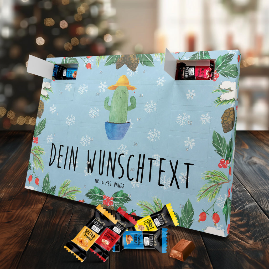 Personalisierter Markenschokolade Adventskalender Kaktus Hut Personalisierter Adventskalender, Kaktus, Kakteen, Reisen, Weltreise, Weltenbummler, Reisetagebuch, Städtetrip, Kaktusliebe, Geschenkidee, Spruch, Motivation